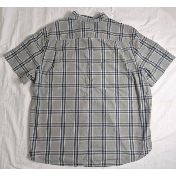 Duluth Trading 40 Grit Poplin Short Sleeve Shirt Men’s Size XXL 2XL Gray Blue - Picture 2 of 4